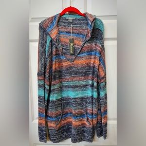 Vibrant new with tags Natural brand sweater with hood.